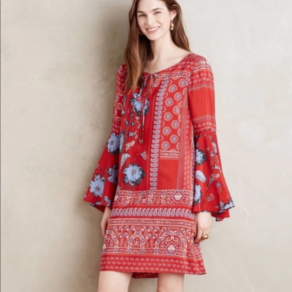 Anthropologie  vanessa Virginia silk dress